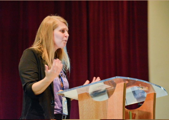 Sarah Bailey speaking at annual conference