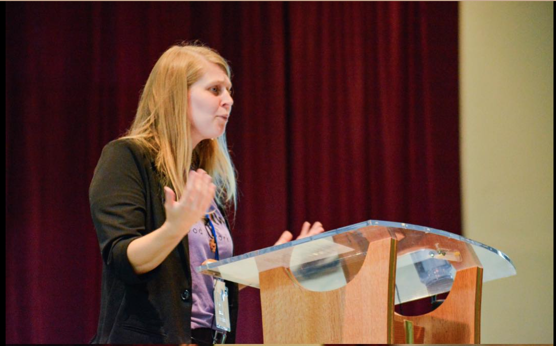 Sarah Bailey speaking at annual conference