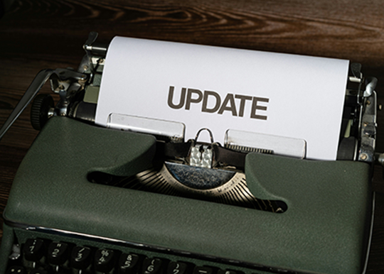 update typed on a type writer