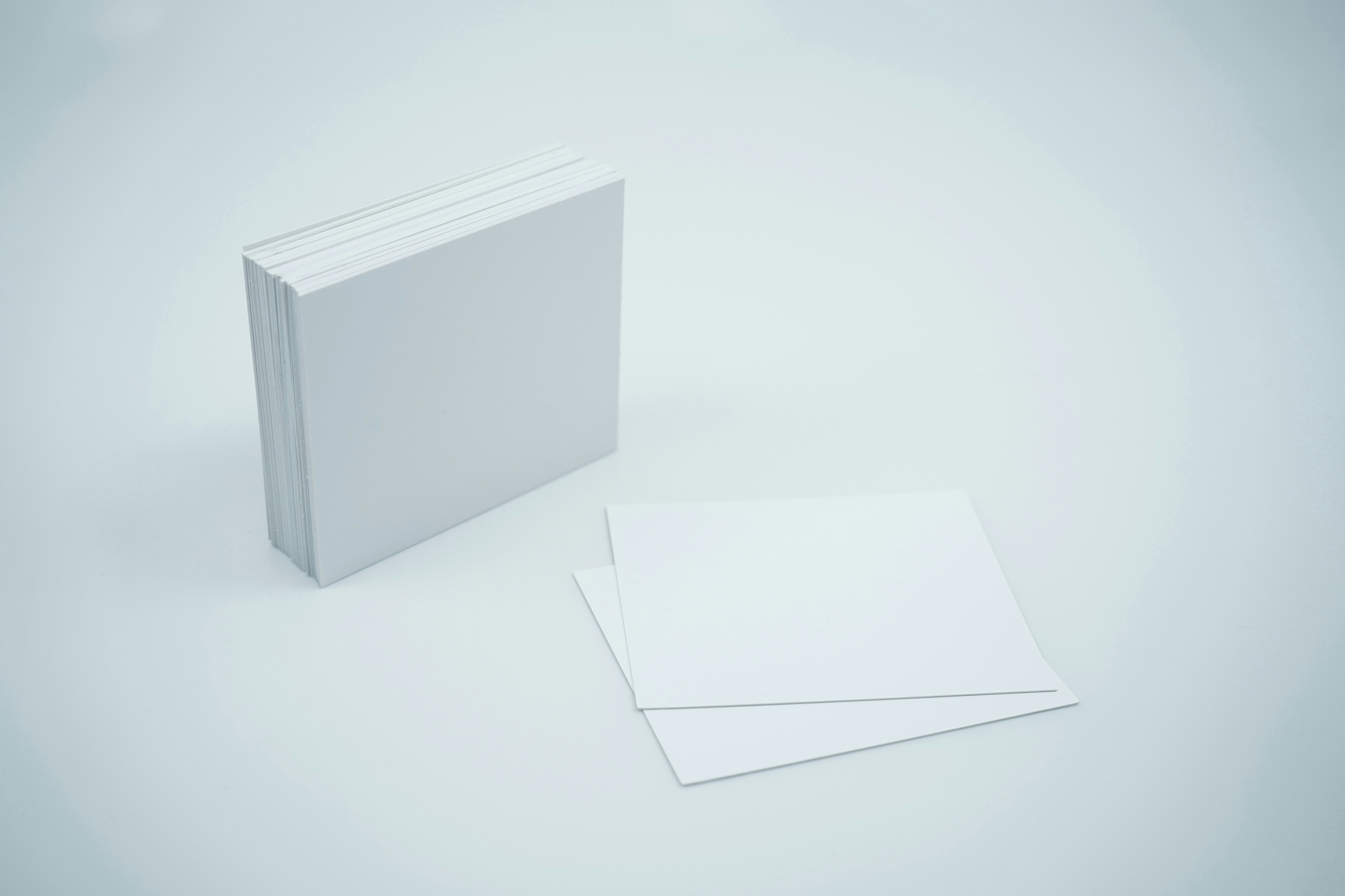 Blank white cards